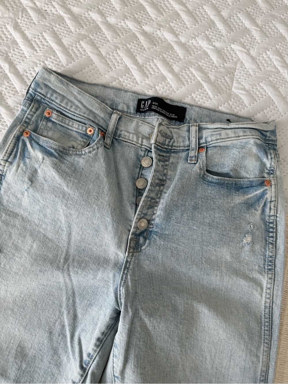 GAP Women's Light Wash High-Rise Button-Fly Jeans